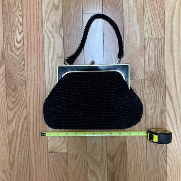 La Regale Art‎ Deco Black Handbeaded Evening Bag - Picture 7 of 8